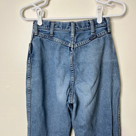 Vtg 90s Wrangler Taper Leg Womens 24" Waist Denim Jeans Blue High Waist Mom Jean - Picture 5 of 6
